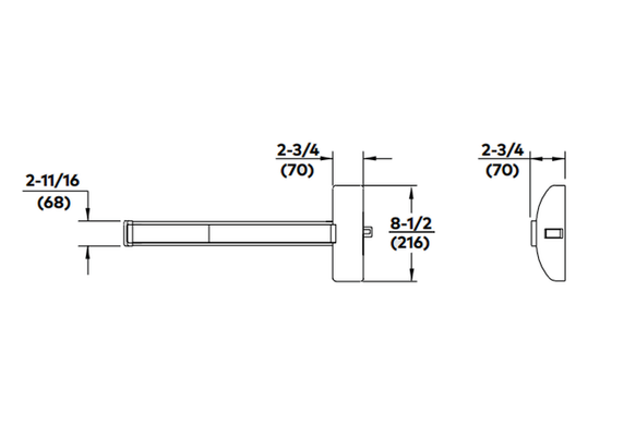 Dorma F9300 630 Fire Rated Rim Exit Device, Wide Stile, Satin Stainless Steel Finish