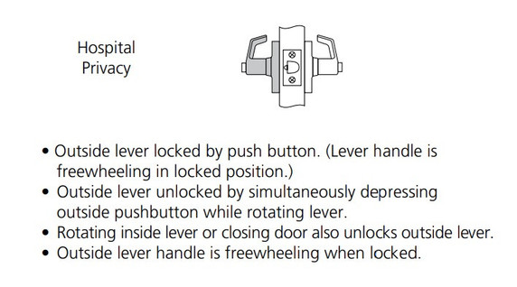 Corbin Russwin CL3320H AZD Extra Heavy-Duty Hospital Privacy Lever Lock
