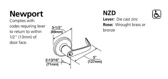 Corbin Russwin CL3340 NZD Extra Heavy-Duty Patio Lever Lock