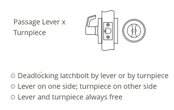 Corbin Russwin CL3390 NZD Passage Lever x Turnpiece Lock