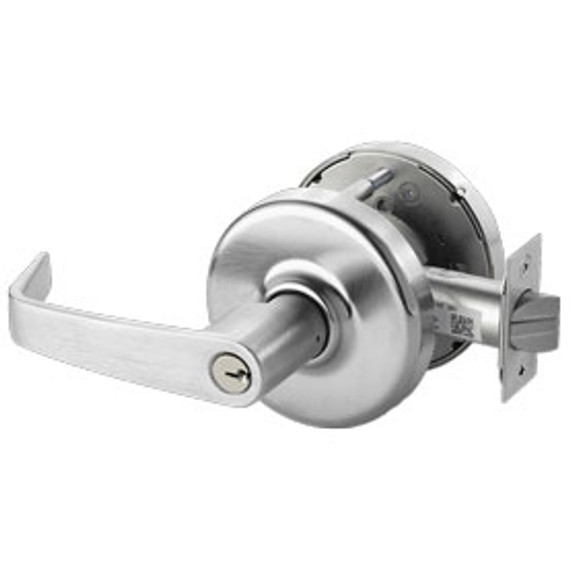 Corbin Russwin CL3381 NZD 626 Keyed Lever x Blank Plate Lock, Satin Chrome Finish