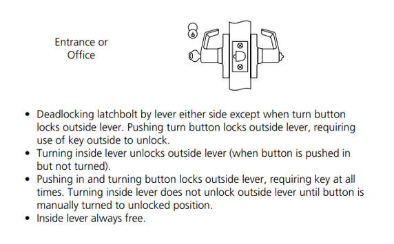 Corbin Russwin CL3551 AZD 606 LC Heavy-Duty Entrance or Office Conventional Less Cylinder Lever Lock, Satin Brass Finish