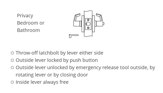 Corbin Russwin CL3520 AZD Heavy-Duty Privacy Lever Lock