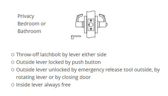 Corbin Russwin CL3520 PZD Heavy-Duty Privacy Lever Lock