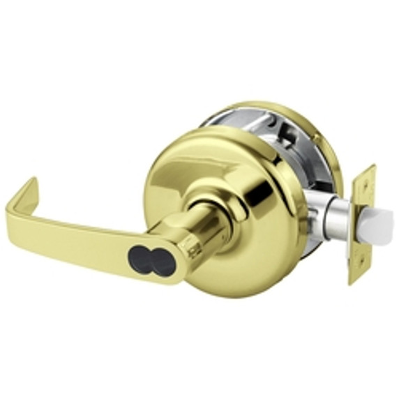 Corbin Russwin CL3581 NZD 605 M08 Keyed Lever x Blank Plate Cylindrical Lever Lock, Accepts Small Format IC Core (SFIC), Bright Brass Finish