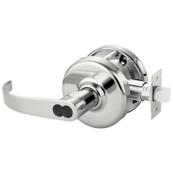 Corbin Russwin CL3581 PZD 625 CL6 Keyed Lever x Blank Plate Cylindrical Lever Lock, Accepts Large Format IC Core (LFIC), Bright Chrome Finish