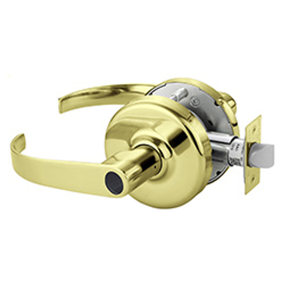 Corbin Russwin CL3857 PZD 605 LC Grade 2 Storeroom or Closet Conventional Less Cylinder Lever Lock, Bright Brass Finish