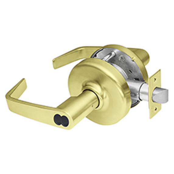 Corbin Russwin CL3851 NZD 606 M08 Grade 2 Entrance or Office Cylindrical Lever Lock, Accepts Small Format IC Core (SFIC), Satin Brass Finish