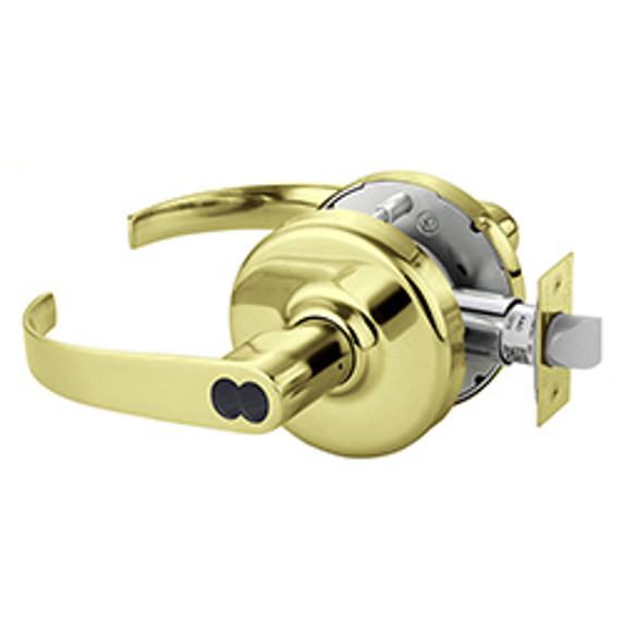 Corbin Russwin CL3855 PZD 605 M08 Grade 2 Classroom Cylindrical Lever Lock, Accepts Small Format IC Core (SFIC), Bright Brass Finish