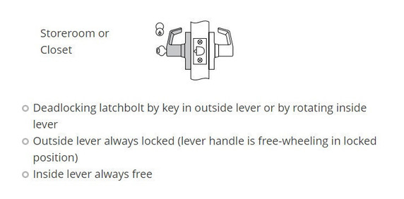 Corbin Russwin CL3857 PZD 612 M08 Grade 2 Storeroom or Closet Cylindrical Lever Lock, Accepts Small Format IC Core (SFIC), Satin Bronze Finish