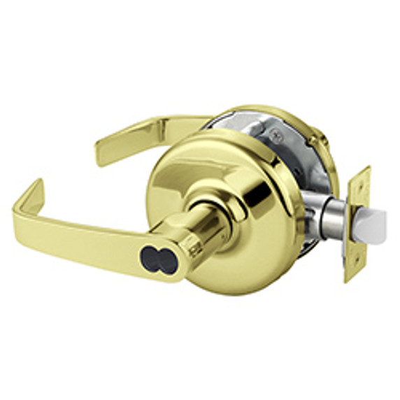 Corbin Russwin CL3855 NZD 605 CL6 Grade 2 Classroom Cylindrical Lever Lock, Accepts Large Format IC Core (LFIC), Bright Brass Finish