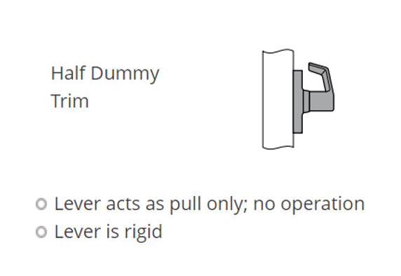 Corbin Russwin CL3850 AZD Grade 2 Half Dummy Lever Trim