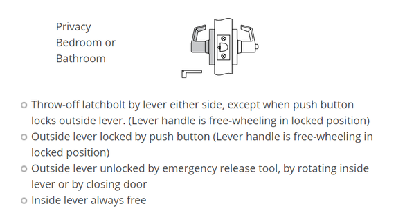 Corbin Russwin CL3820 PZD Grade 2 Privacy Lever Lock