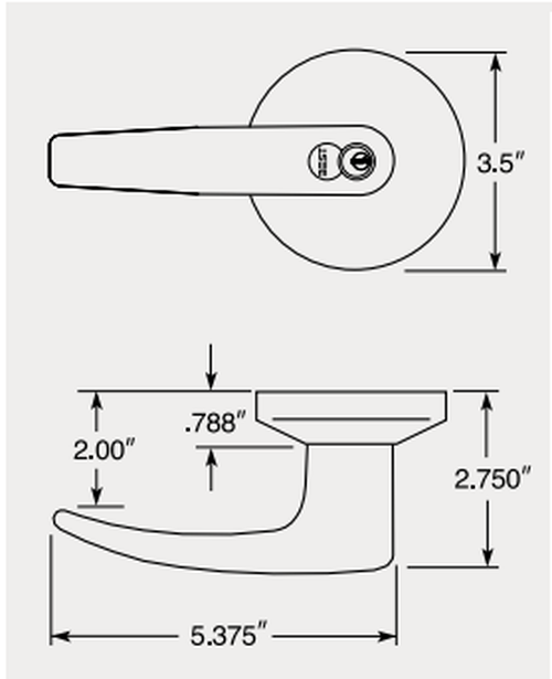 BEST 9K37E16DSTK Grade 1 Service Station Cylindrical Lever Lock