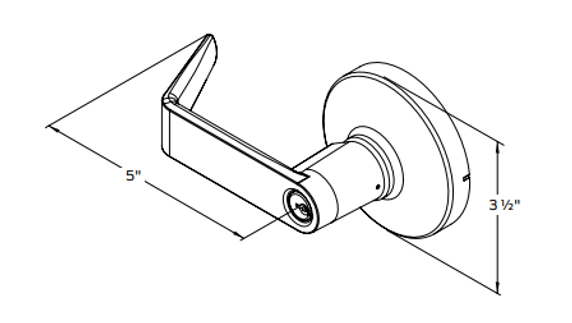 Falcon K511BD D Grade 1 Entry/office Cylindrical Lever Lock,  Accepts Small Format IC Core