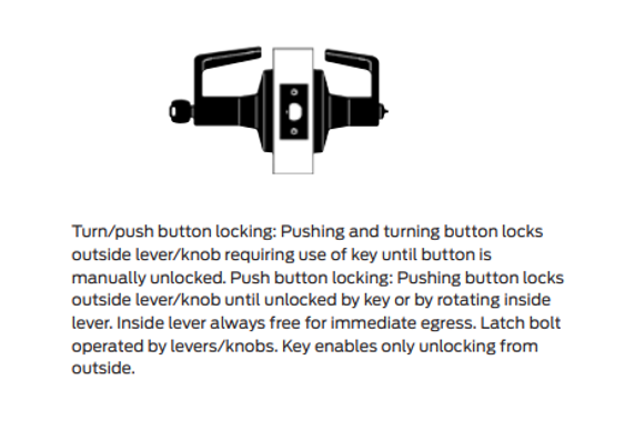 Falcon K511BD A Grade 1 Entry/office Cylindrical Lever Lock,  Accepts Small Format IC Core