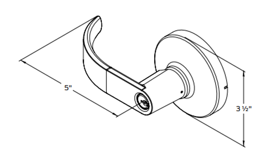 Falcon K561LD Q Grade 1 Classroom Cylindrical Lever Lock, Less Conventional Cylinder