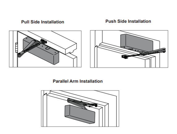 Falcon SC81A RW/PA Door Closer, Regular Arm with parallel arm shoe