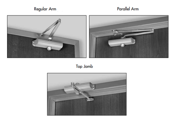 Norton 9303BC x 9318A 693 Door Closer, Regular Arm w/ Parallel Bracket and Shoe, Black Painted Finish