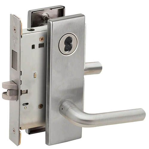 Schlage L9465J 02N Closet/Storeroom Mortise Lock with Deadbolt, Accepts large Format IC Core (LFIC)