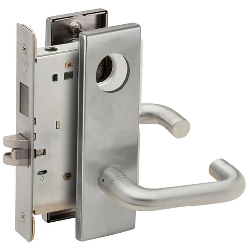 Schlage L9466L 03N Store/Utility Room Mortise Lock with Deadbolt, Less Cylinder