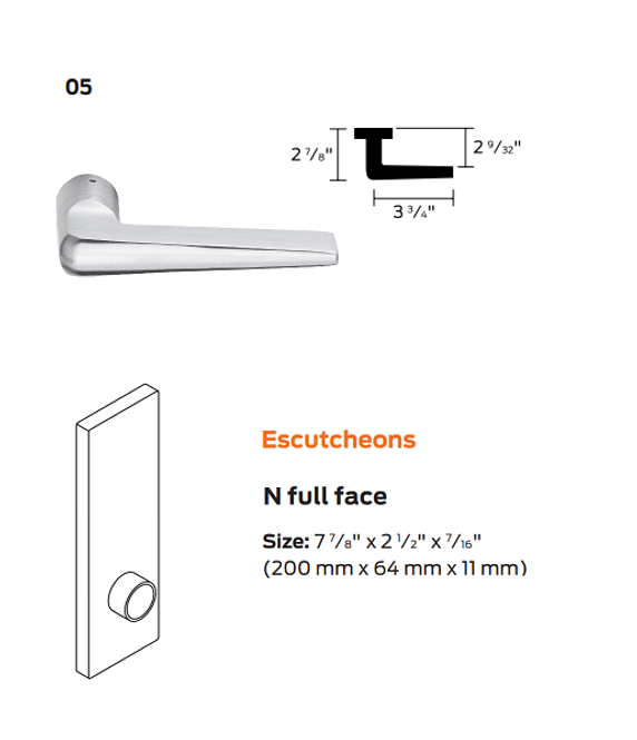 Schlage L9040 05N Mortise Bath/Bedroom Privacy Lock, w/ 05 Lever and N Escutcheon