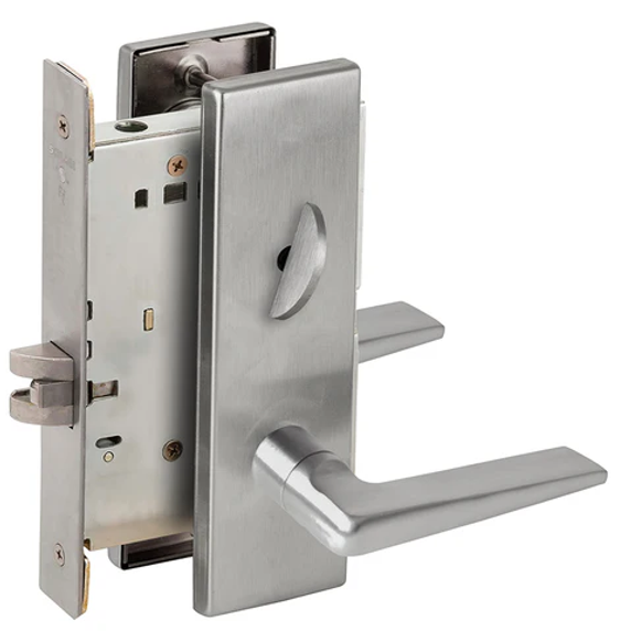 Schlage L9040 05N Mortise Bath/Bedroom Privacy Lock, w/ 05 Lever and N Escutcheon