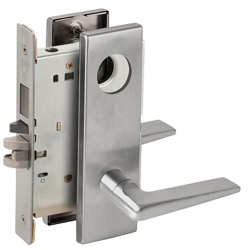 Schlage L9453L 05N Entrance Mortise Lock with Deadbolt, Less Cylinder