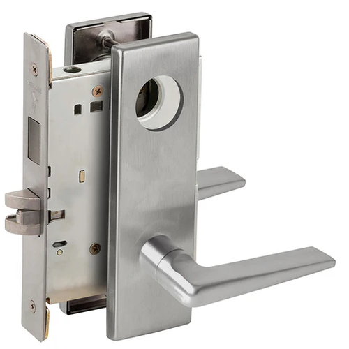 Schlage L9465L 05N Closet/Storeroom Mortise Lock with Deadbolt, Less Cylinder