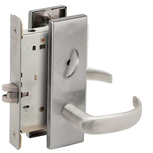 Schlage L9040 17N Mortise Bath/Bedroom Privacy Lock, w/ 17 Lever and N Escutcheon