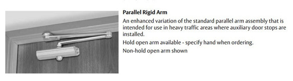 Norton PR1601H Aluminum Storefront Friction Hold Open Door Closer, w/ Parallel Rigid Arm