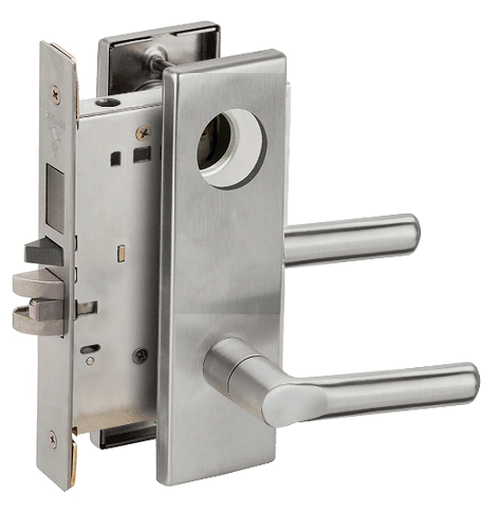 Schlage L9453L 18N 626 Entrance Mortise Lock with Deadbolt, Less Cylinder, Satin Chrome Finish
