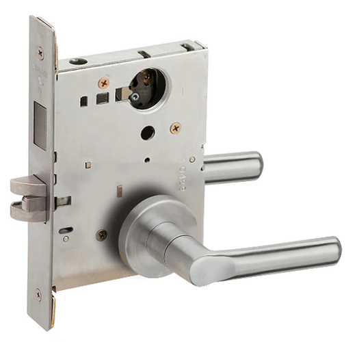 Schlage L9466L 18A 626 Store/Utility Room Mortise Lock with Deadbolt, Less Cylinder, Satin Chrome Finish