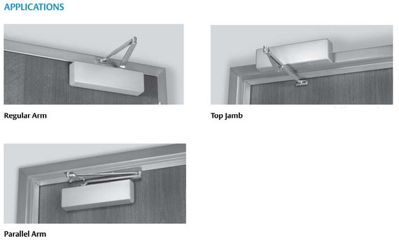 Norton 7500M 689 Institutional Regular Arm Door Closer w/ Metal cover, Aluminum Painted Finish