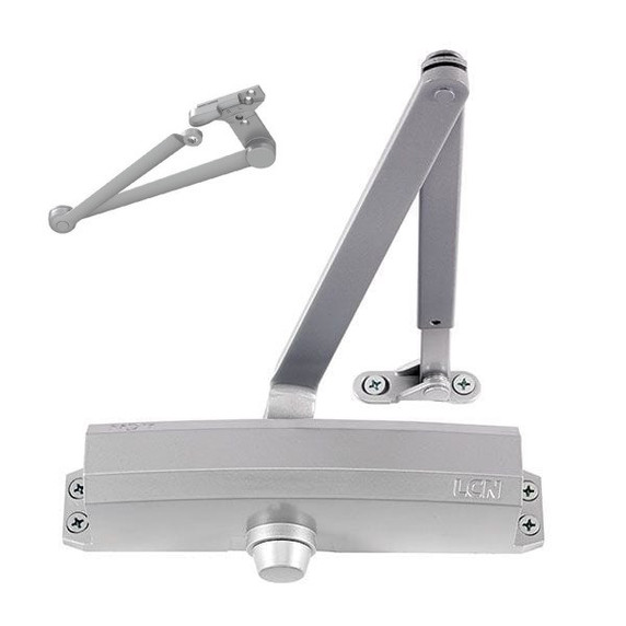 LCN 1250-SHCUSH 689 Door Closer w/ Spring Cush-n-Stop Hold Open Arm, Aluminum Painted Finish