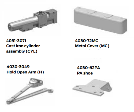 LCN 4031 Hw/PA Heavy Duty Door Closer, w/ Hold Open Arm