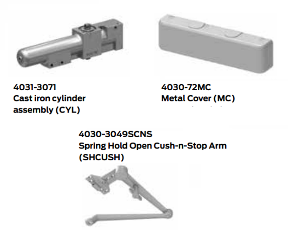 LCN 4031-SHCUSH Heavy Duty Door Closer w/ Spring Hold Open Cush-n-Stop Arm