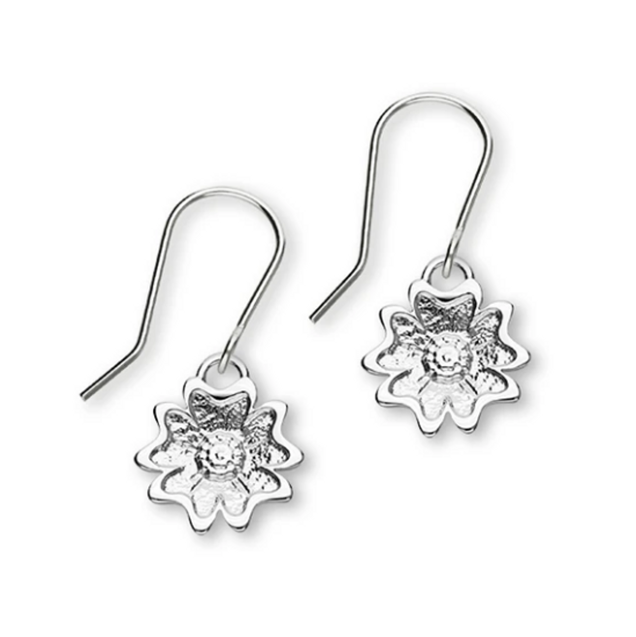 Silver Flower Earrings: Scottish Lion