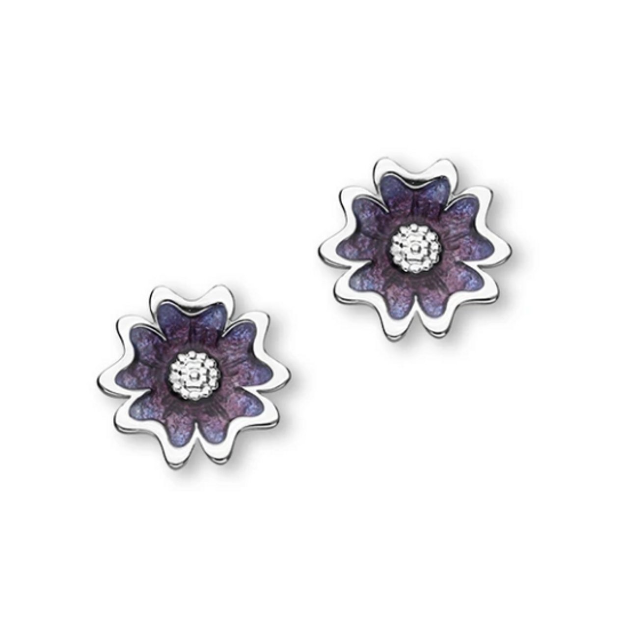 Silver Flower Earrings: Scottish Lion