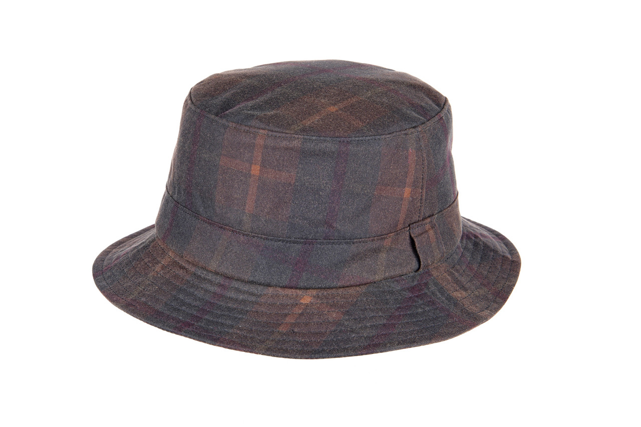 Hunter Tartan Waxed Bush Hat: Scottish Lion