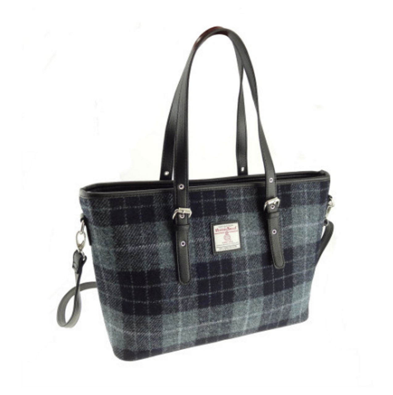 Luxury Plaid Handbag. Leather & Tweed. Made in Ireland