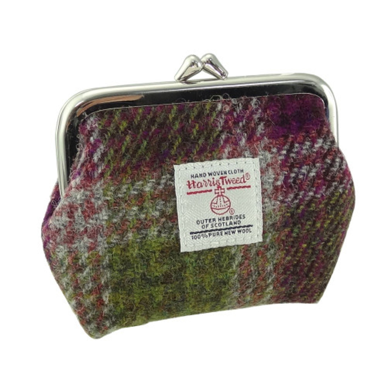 Harris Tweed Small Clasp Purse in Heather Check