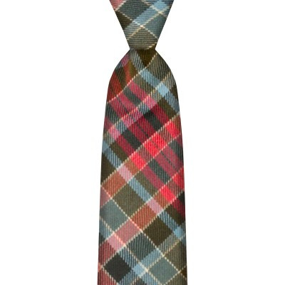 Men's Gordon Red Ancient Tartan Neck Tie – 100% Pure Wool, Handmade In Scotland, 3.5" Width - View #5