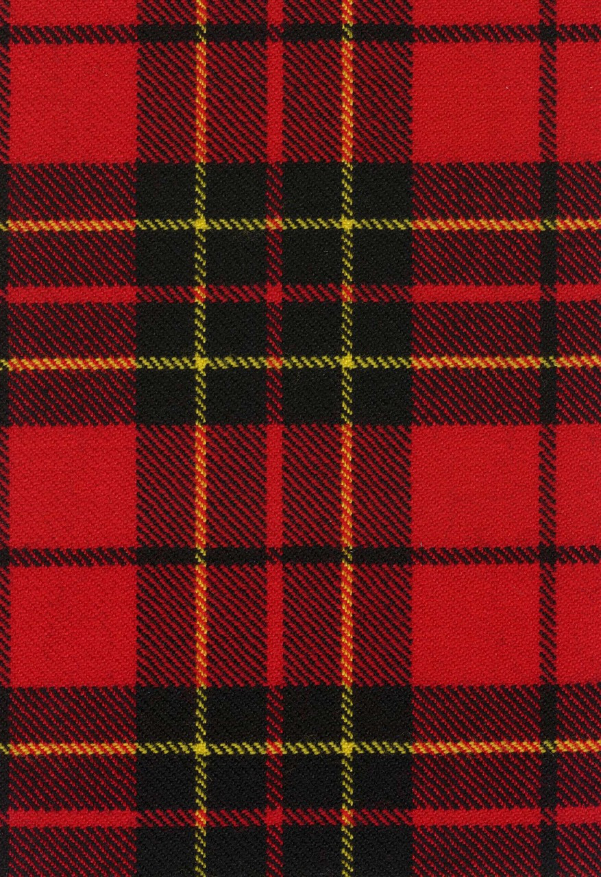 Brodie Red Modern Tartan Fabric Swatch