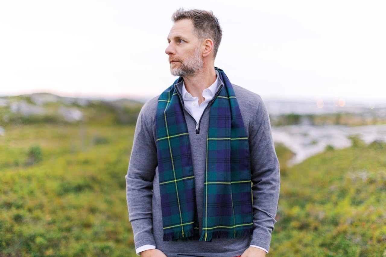 Man's Lightweight Tartan Scarf Plaid Clothing for Men