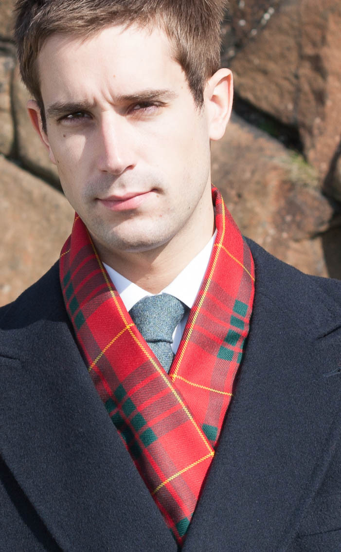 Man's Lightweight Tartan Scarf Plaid Clothing for Men