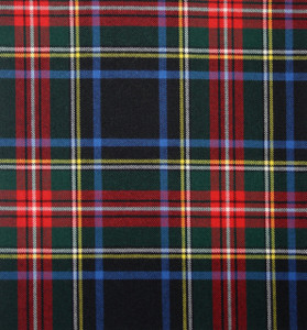 Stewart Black Modern Medium Weight Tartan