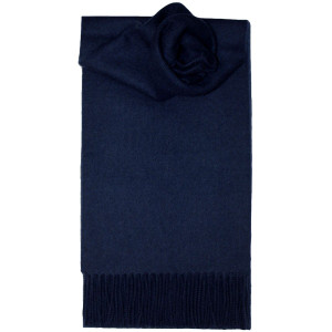 Navy Plain Coloured Lambswool Scarf Navy Plain Coloured Lambswool Scarf