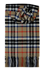 Thomson Camel Tartan Scarf Lambswool Thomson Camel Tartan Scarf Lambswool