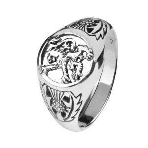 SCOTTISH LION SILVER SIGNET RING 9290